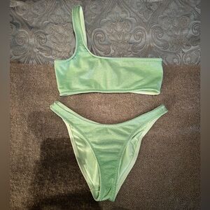 Triangl Melrose Green Glitter Bikini Set